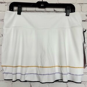 Fila White Tennis Skort with Gold and Lavender Trim